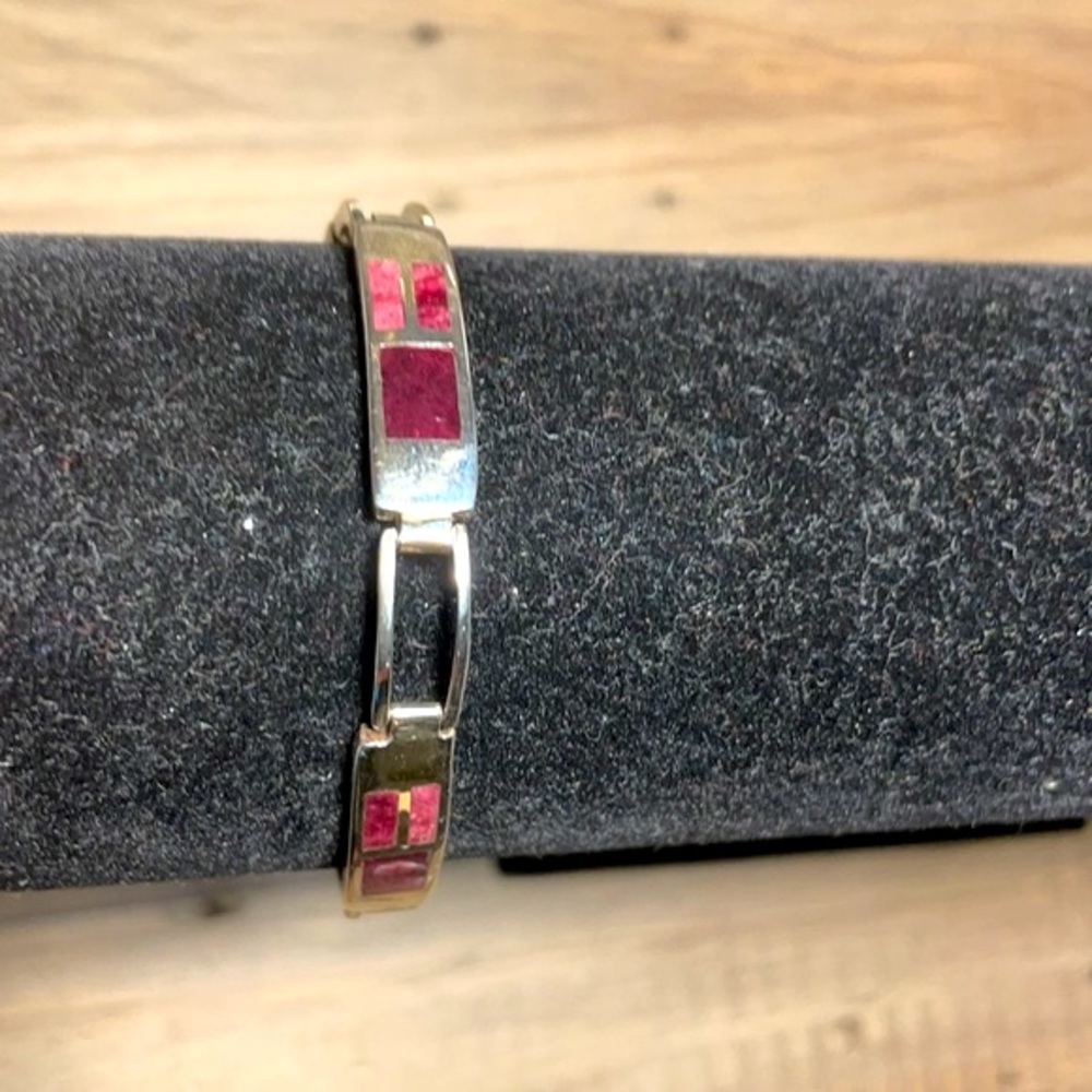 950 new Silver bracelet w purple spondylus